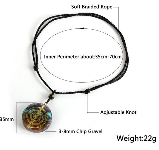 Shungite Natural wearable EMF Orgonite 7 Chakra Energy Meditation Pendant Jewelry Gift Crystal Necklace Energy Pendant EMF Protection Child