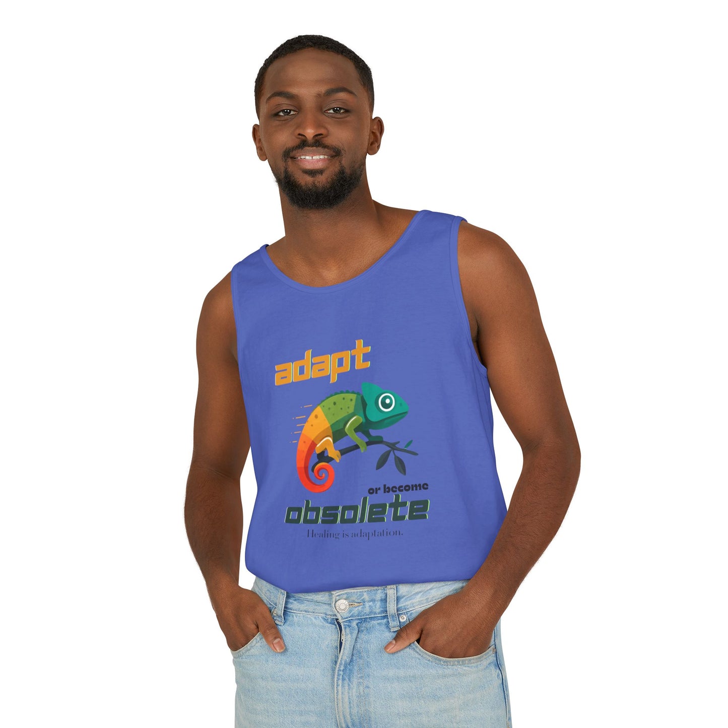 Adapt or Become Obsolete Chameleon Tank Top