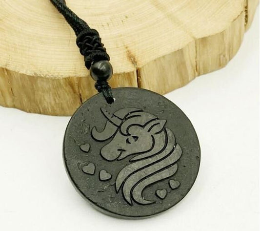 Shungite Natural Authentic EMF Orgonite 7 Chakra Energy Meditation Pendant Jewelry Gift Crystal Necklace Energy Pendant EMF Protection Child