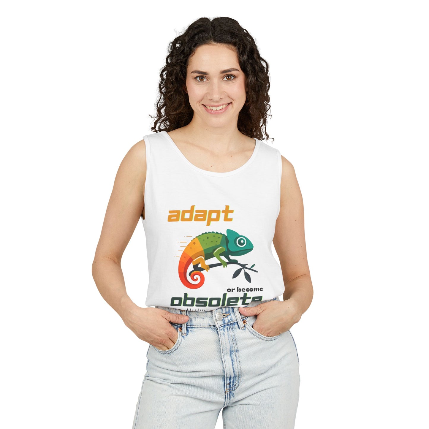 Adapt or Become Obsolete Chameleon Tank Top