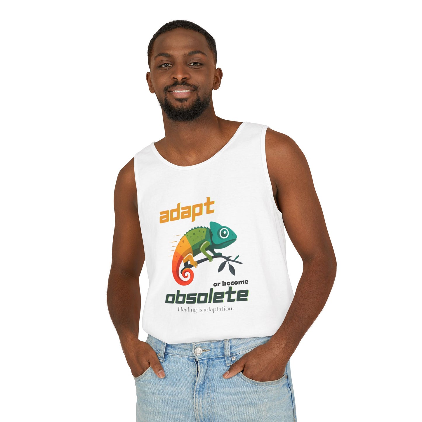 Adapt or Become Obsolete Chameleon Tank Top