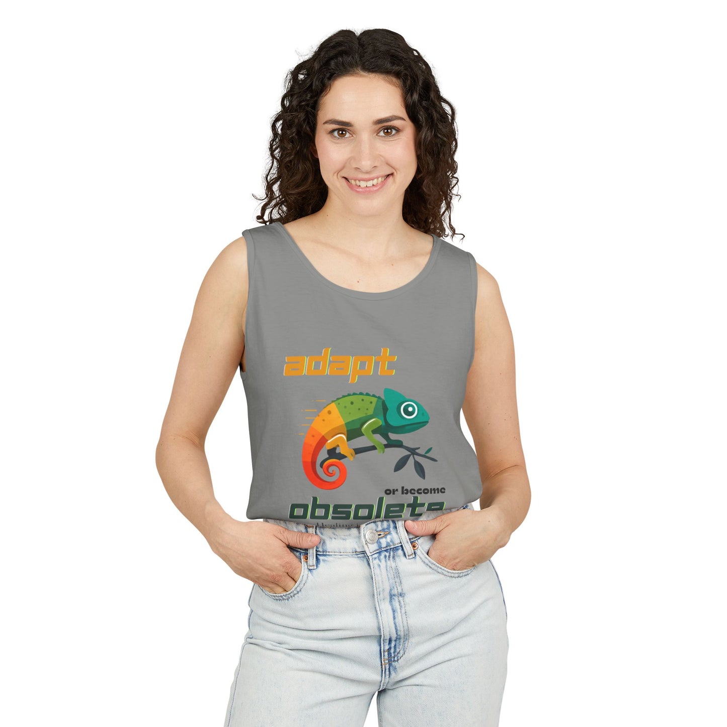 Adapt or Become Obsolete Chameleon Tank Top