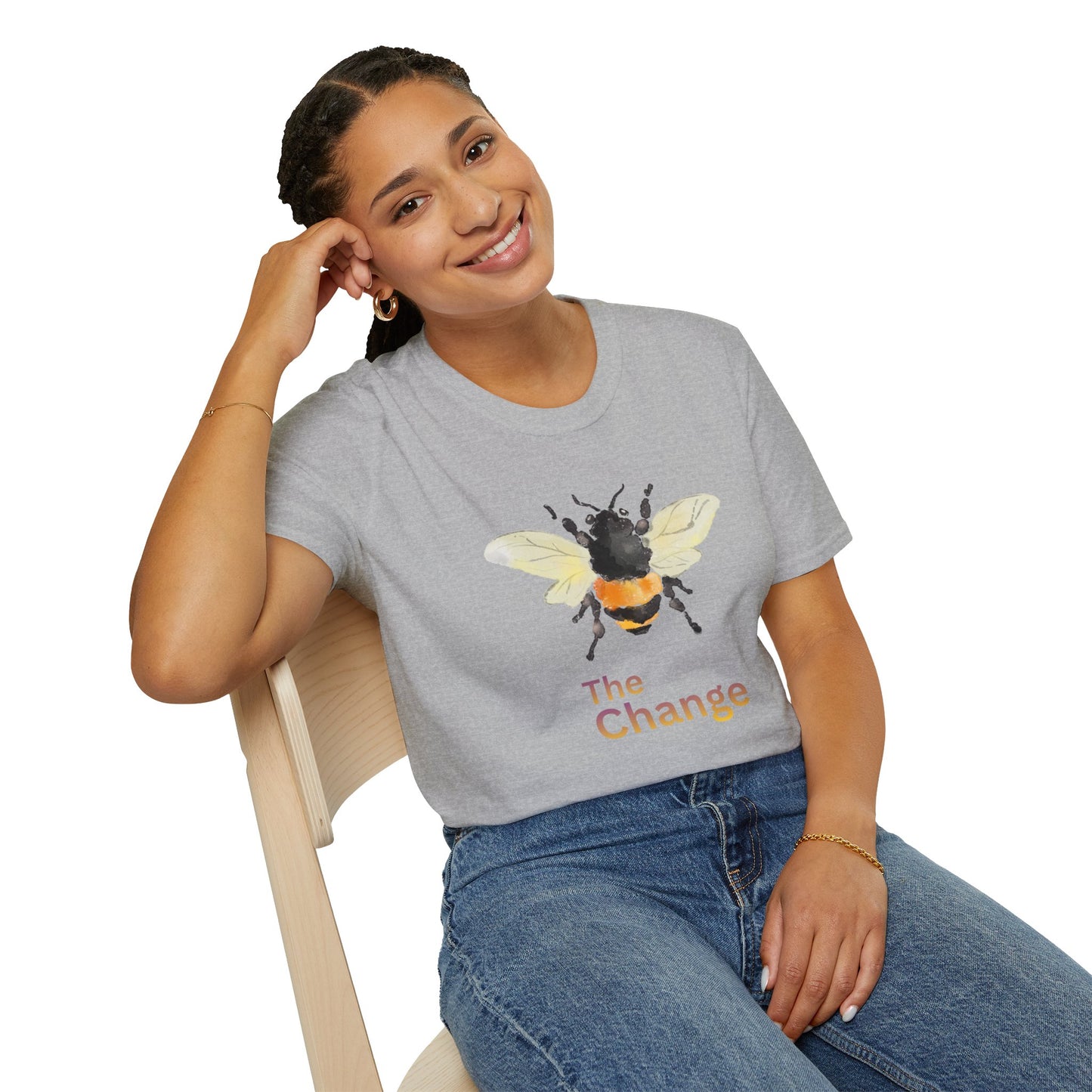 Bee Graphic T-Shirt — 'The Change' Watercolor Bee Tee