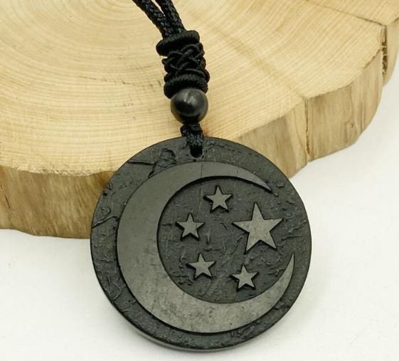 Shungite Natural wearable EMF Orgonite 7 Chakra Energy Meditation Pendant Jewelry Gift Crystal Necklace Energy Pendant EMF Protection Child