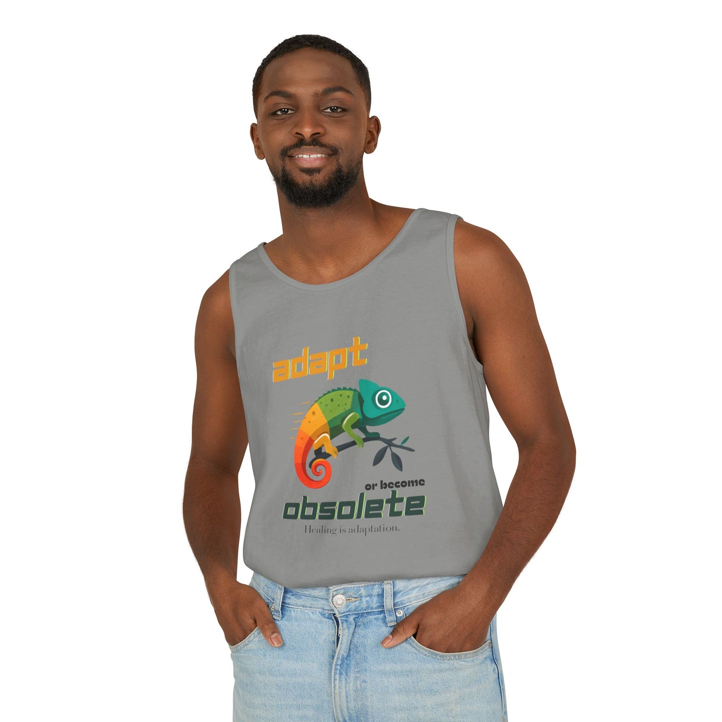 Adapt or Become Obsolete Chameleon Tank Top