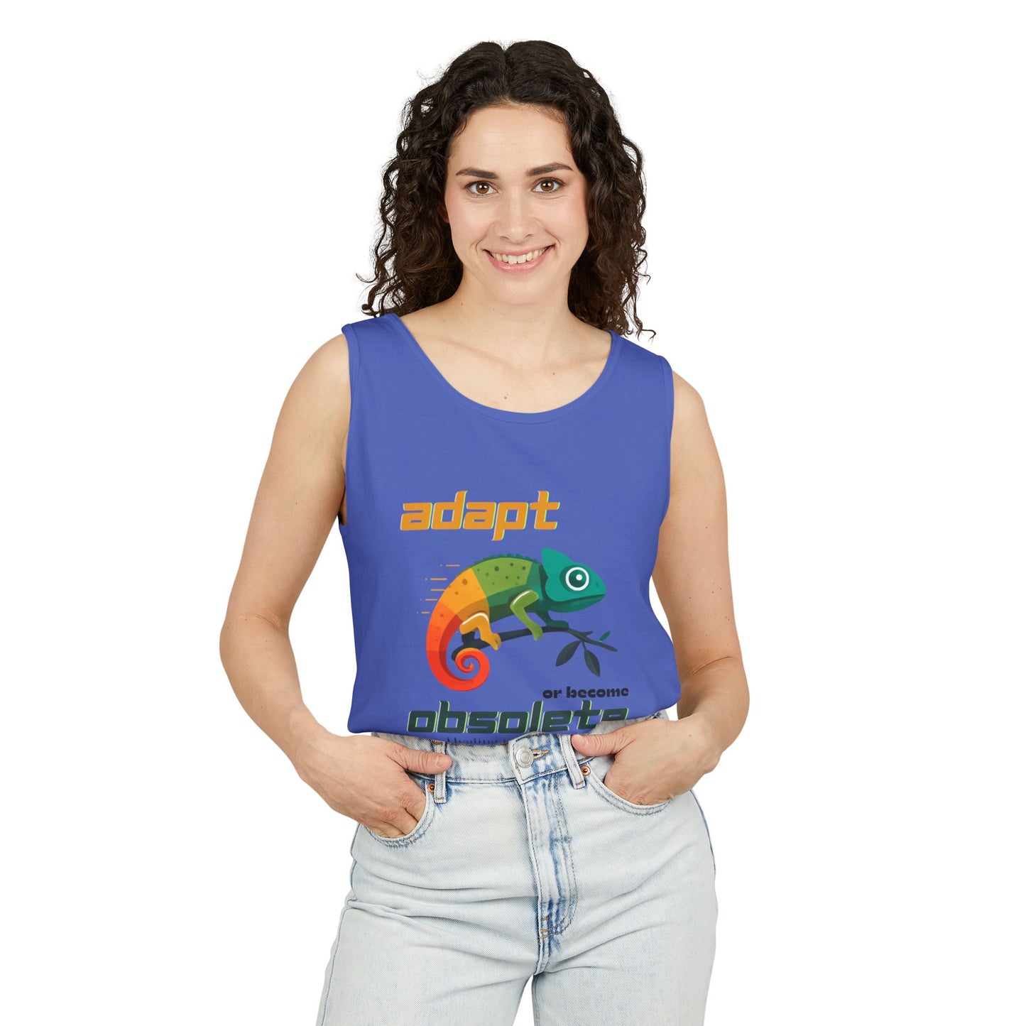 Adapt or Become Obsolete Chameleon Tank Top